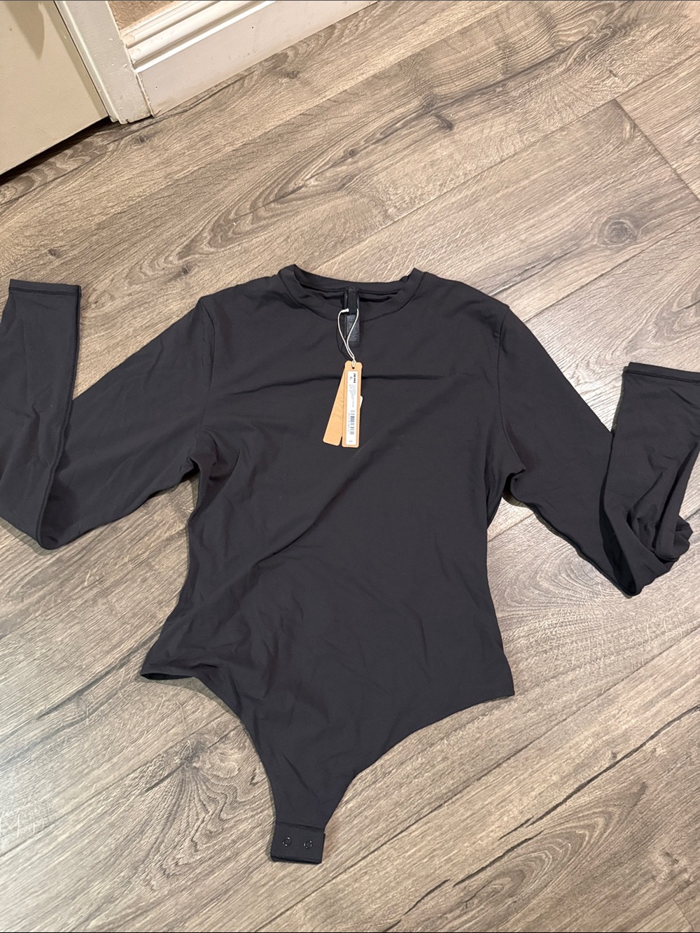SKIMS Black Crewneck Bodysuit